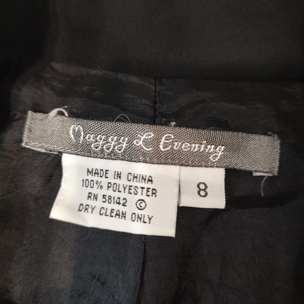 Maggy L Evening Suit Jacket Black Scroll Embroidery Peter Pan Collar Sz 8 - Picture 5 of 11